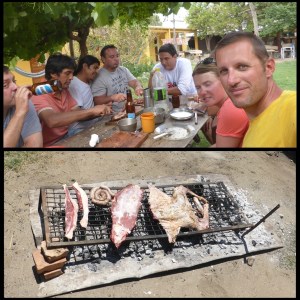 avec nos amis d'un jour autour d'un asado