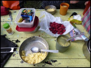 Omelette au fromage, nouilles chinoises et framboises (au bon gout du gratuit)